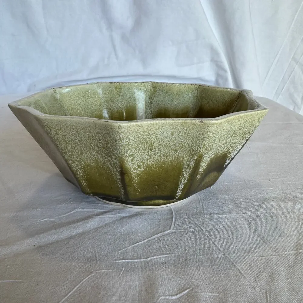 Vintage Planter Green Drip Glaze by California Pottery